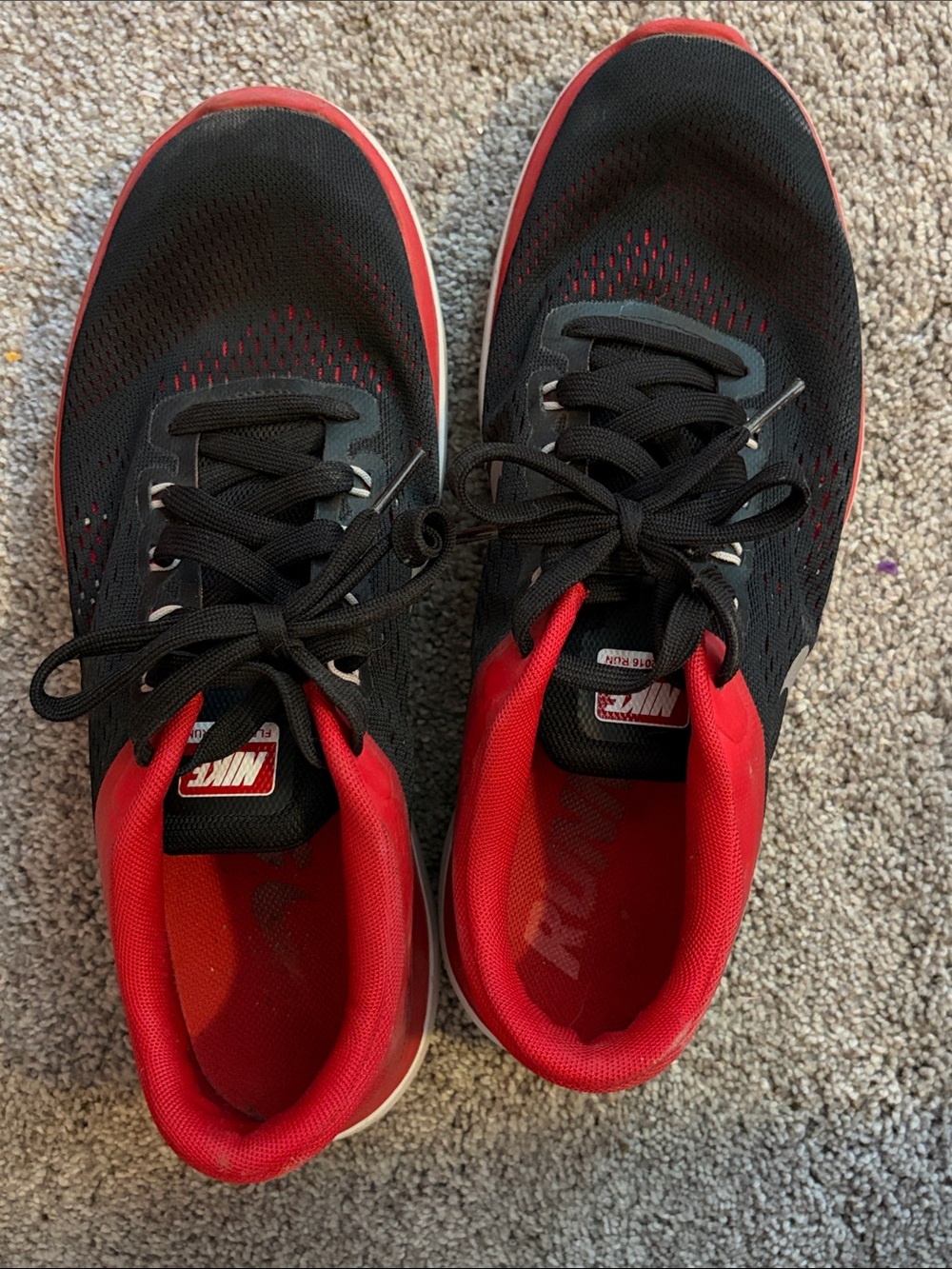 Nike Men’s Black and Red Athletic Running Shoes